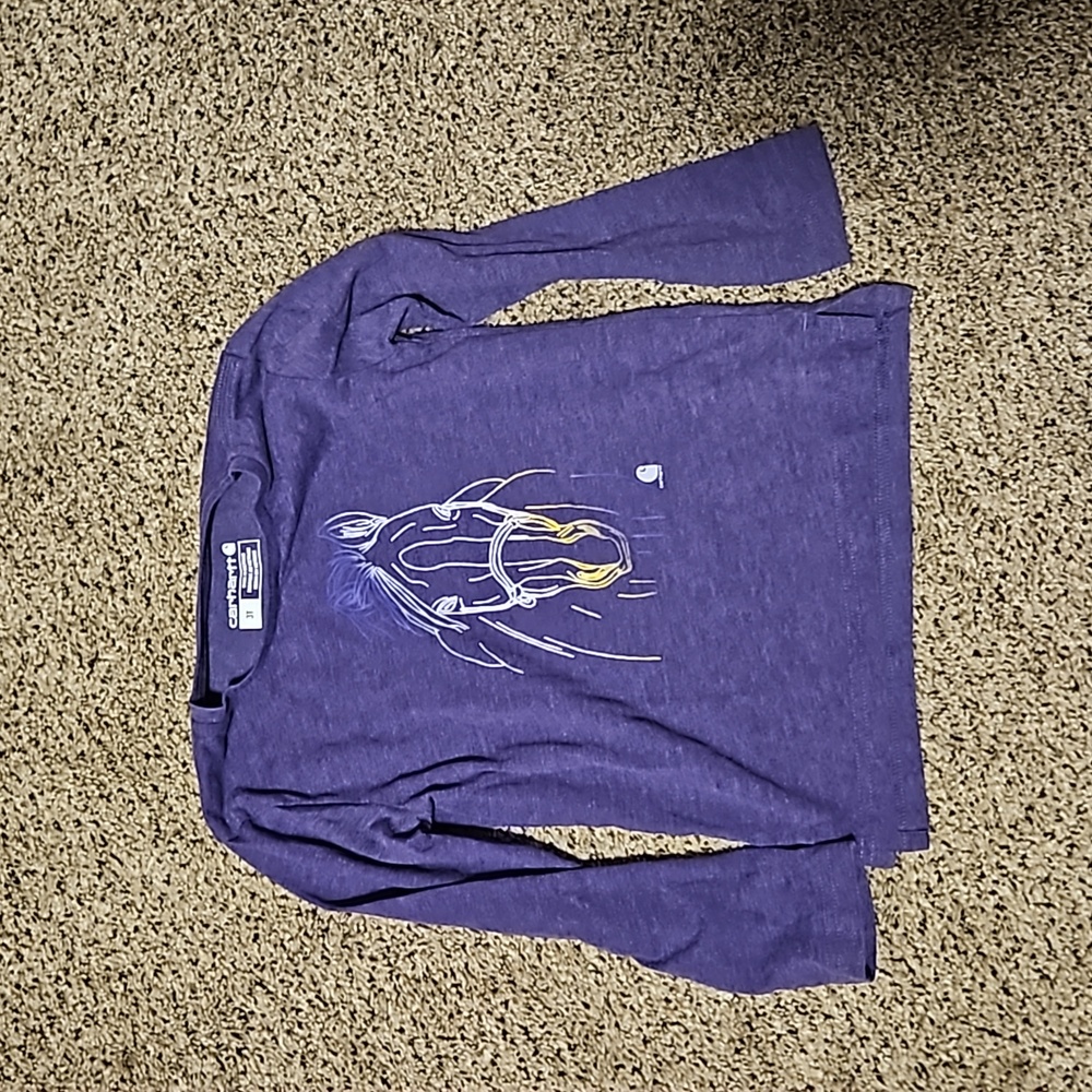 3T Purple Carhartt Girls Long Sleeve shirt